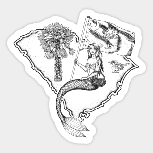 South Carolina Mermaid Sticker